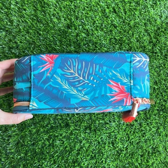 DIRTY WORKS Tropical Print Makeup Cosmetics Case Toiletry Bag Storage Travel - Picture 4 of 10